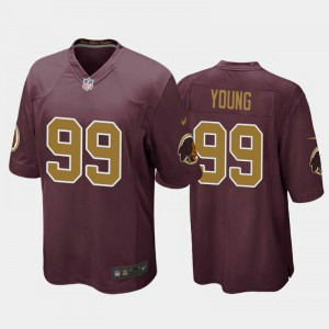 Nike Redskins 99 Chase Young Red With Gold Number 2020 NFL Draft Vapor Limited Men jersey