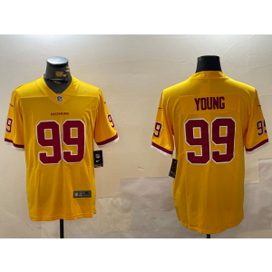 Nike Redskins 99 Chase Young Yellow Vapor Limited Men Jersey