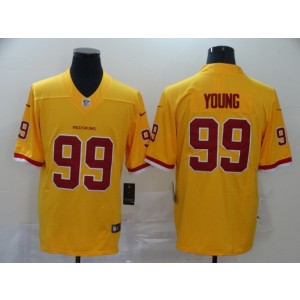 Nike Redskins 99 Chase Young yellow 2020 NFL Draft Vapor Limited Men Jersey