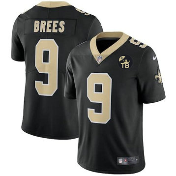 Nike Saints #9 Drew Brees Black W Tom Benson Patch Vapor Untouchable Limited Jersey