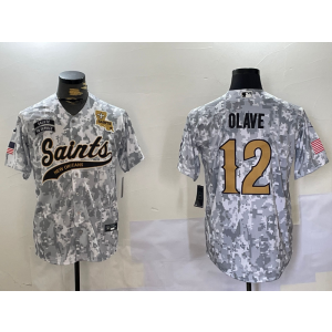 Nike Saints 12 Chris Olave Camo Vapor Baseball Limited Men Jersey
