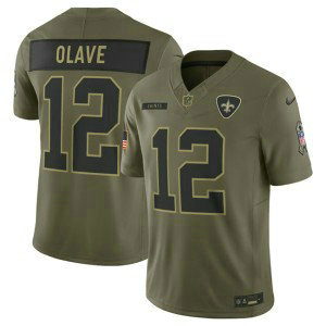 Nike Saints 12 Chris Olave Olive 2025 Salute to Service F.U.S.E. Vapor Limited Men Jersey