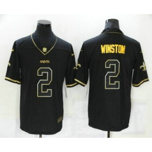 Nike Saints 2 Jameis Winston Black Gold Vapor Limited Men Jersey
