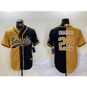 Nike Saints 22 Rashid Shaheed Black Gold Split Vapor Baseball Limited Men Jersey
