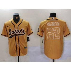 Nike Saints 22 Rashid Shaheed Gold Vapor Baseball Limited Men Jersey