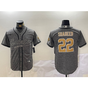 Nike Saints 22 Rashid Shaheed Grey Vapor Baseball Limited Men Jersey