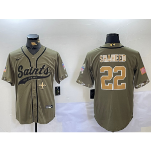 Nike Saints 22 Rashid Shaheed Olive Vapor Baseball Limited Men Jersey