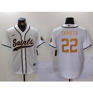 Nike Saints 22 Rashid Shaheed White Vapor Baseball Limited Men Jersey