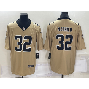 Nike Saints 32 Tyrann Mathieu Gold Inverted Legend Vapor Limited Men Jersey