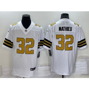 Nike Saints 32 Tyrann Mathieu White Color Rush Limited Men Jersey