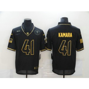 Nike Saints 41 Alvin Kamara 2020 Black Gold Salute To Service Limited Men Jersey