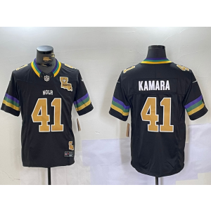 Nike Saints 41 Alvin Kamara Black F.U.S.E Vapor Limited Men Jersey with patch