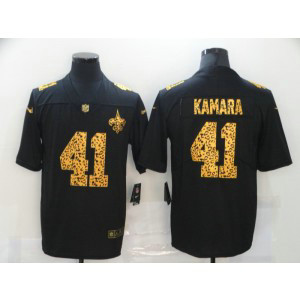 Nike Saints 41 Alvin Kamara Black Leopard Limited Men Jersey