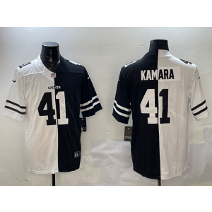 Nike Saints 41 Alvin Kamara Black White Split Vapor Limited Men Jersey