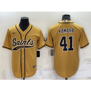 Nike Saints 41 Alvin Kamara Gold Vapor Baseball Limited Men Jersey