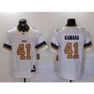 Nike Saints 41 Alvin Kamara White Gold F.U.S.E. Vapor Limited Men Jersey