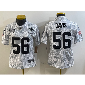 Nike Saints 56 DeMario Davis Arctic Camo 2024 F.U.S.E. Salute to Service Limited Women Jersey (Runs Small)