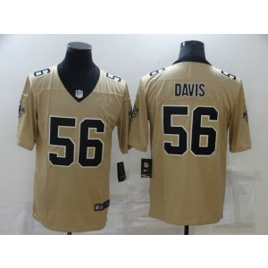 Nike Saints 56 DeMario Davis Gold Inverted Legend Limited Men Jersey