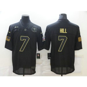 Nike Saints 7 Taysom Hill Black 2020 Salute To Service Limited Men Jersey