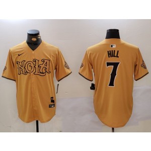 Nike Saints 7 Taysom Hill Gold Vapor Nola Baseball Limited Men Jersey