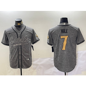 Nike Saints 7 Taysom Hill Grey Vapor Baseball Limited Men Jersey