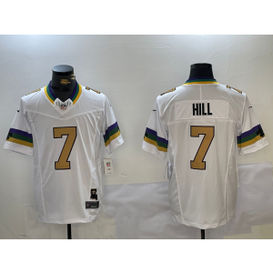 Nike Saints 7 Taysom Hill White Gold F.U.S.E. Vapor Limited Men Jersey