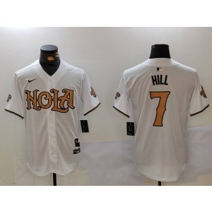 Nike Saints 7 Taysom Hill White Vapor Nola Baseball Limited Men Jersey