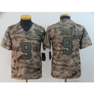 Nike Saints 9 Drew Brees 2018 Camo Salute To Service Limited Youth Jersey