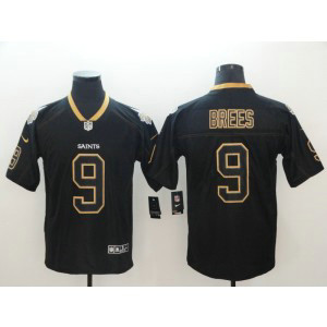 Nike Saints 9 Drew Brees Black Shadow Legend Limited Men Jersey