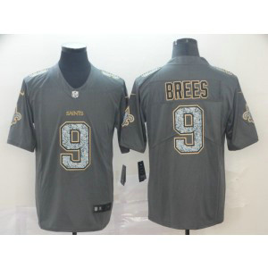 Nike Saints 9 Drew Brees Gray Static Vapor Untouchable Limited Men Jersey