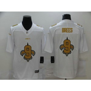 Nike Saints 9 Drew Brees white Shadow Logo Limited Men Jersey