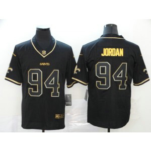 Nike Saints 94 Cameron Jordan Black Gold Limited Men Jersey