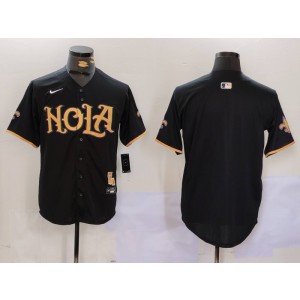 Nike Saints Blank Black Vapor Nola Baseball Limited Men Jersey