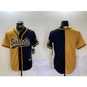 Nike Saints Blank Gold Black Split Vapor Baseball Limited Men Jersey