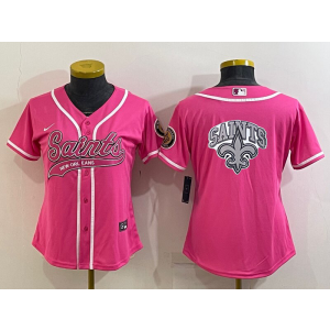 Nike Saints Blank Pink Vapor Baseball Logo Limited Women Jersey