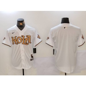 Nike Saints Blank White Vapor Nola Baseball Limited Men Jersey