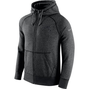 Nike San Diego Chargers Heather Grey Gridiron Grey Zip Hoodie