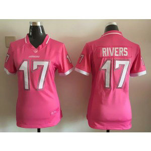 Nike San Diego Chargers No.17 Philip Rivers Pink Women Jersey