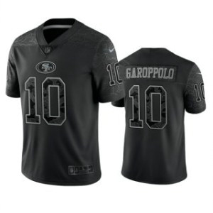 Nike San Francisco 49ers 10 Jimmy Garoppolo Black Reflective Vapor Limited Men Jersey