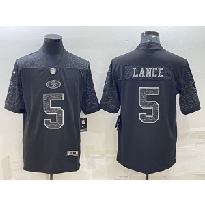 Nike San Francisco 49ers 5 Trey Lance Black Reflective Vapor Limited Men Jersey