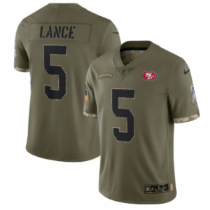 Nike San Francisco 49ers 5 Trey Lance Olive 2022 Salute To Service Limited Men Jersey