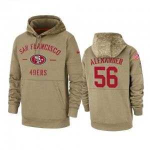 Nike San Francisco 49ers 56 Kwon Alexander Tan 2019 Salute To Service Sideline Therma Pullover Hoodie