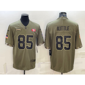 Nike San Francisco 49ers 85 George Kittle Olive 2022 Salute To Service Limited Men Jersey