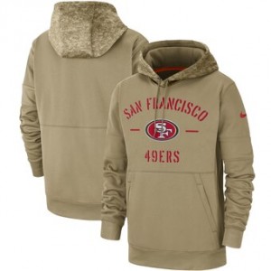 Nike San Francisco 49ers Tan 2019 Salute To Service Sideline Therma Pullover Hoodie Nike San Francisco 49ers Tan 2019 Salute To Service Sideline Therma Pullover Hoodie