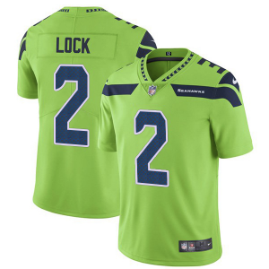 Nike Seahawk 2 Drew Lock Green Vapor Untouchable Limited Men Jersey