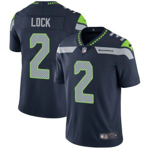 Nike Seahawk 2 Drew Lock Navy Vapor Untouchable Limited Men Jersey