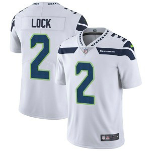Nike Seahawk 2 Drew Lock White Vapor Untouchable Limited Men Jersey