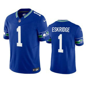 Nike Seahawks 1 Dee Eskridge Royal 2023 F.U.S.E. Vapor Limited Throwback Men Jersey