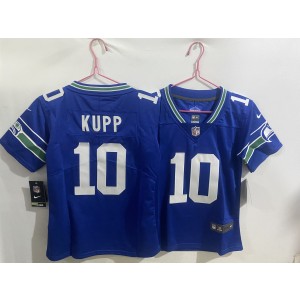 Nike Seahawks 10 Cooper Kupp Blue Throwback Vapor Limited Youth Jersey
