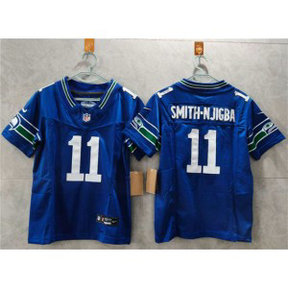 Nike Seahawks 11 Jaxon Smith-Njigba Royal F.U.S.E. Vapor Limited Women Jersey(Run Small)